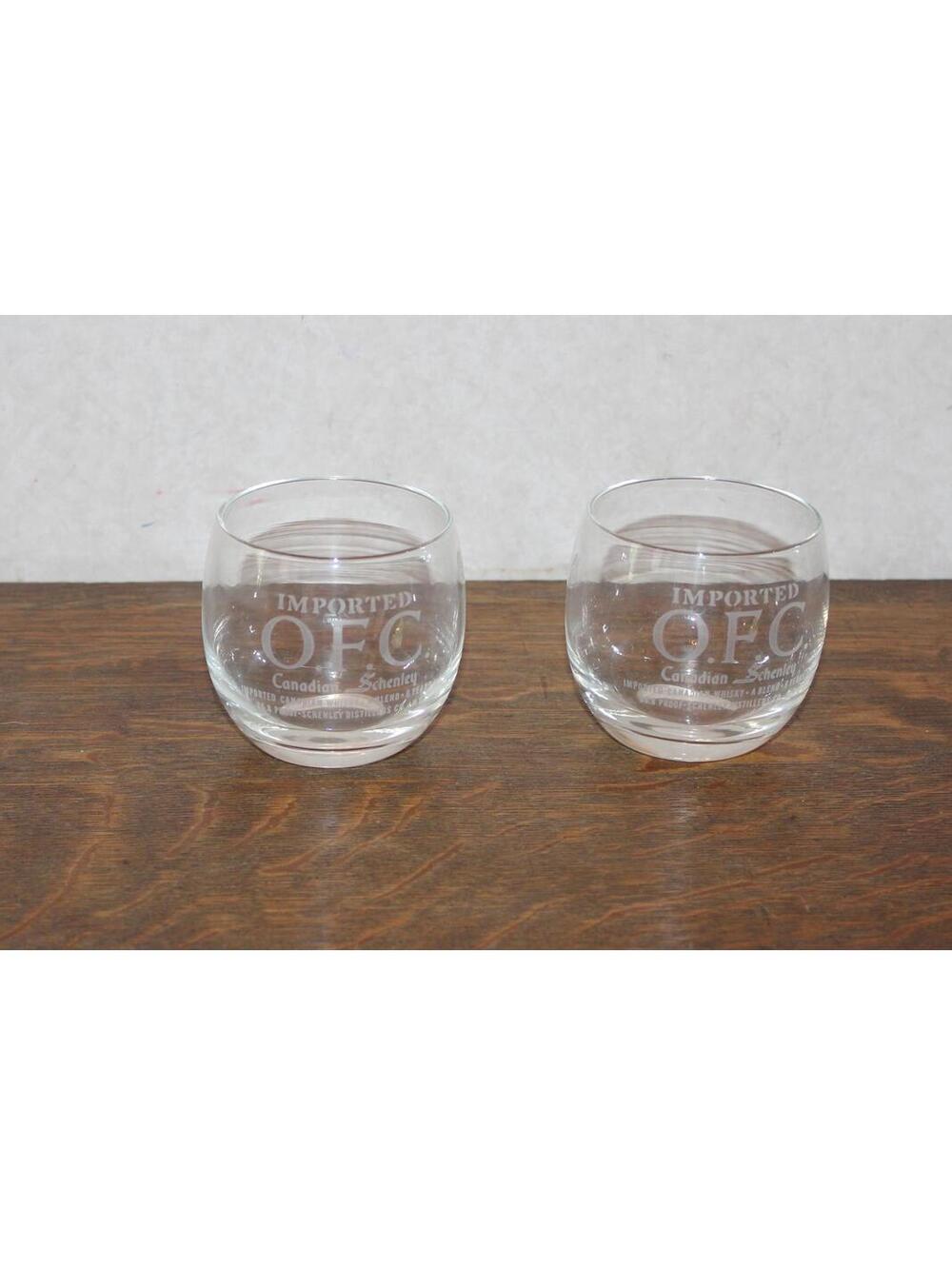 Imported O.F.C. Schenley Canadian Whisky Glass - Set of 2